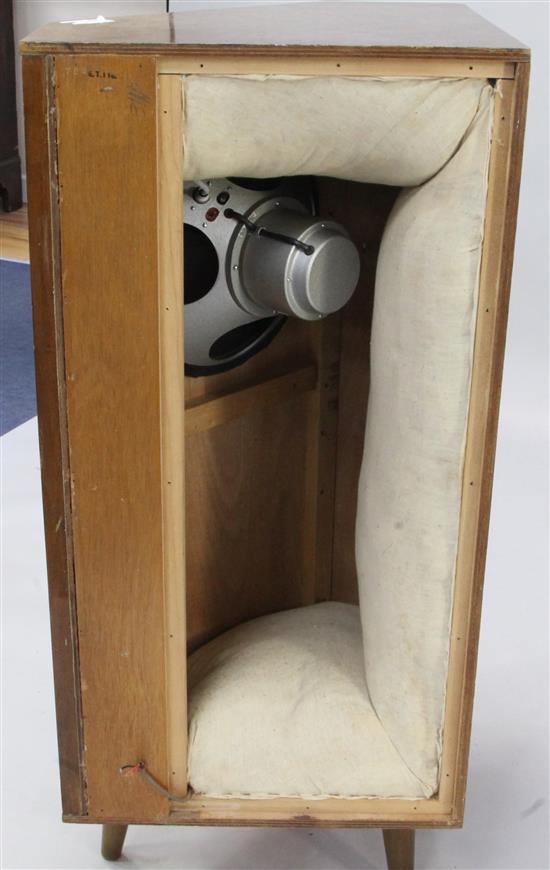 A pair of vintage Tannoy Canterbury corner speakers, c.1958, H.3ft 3in.